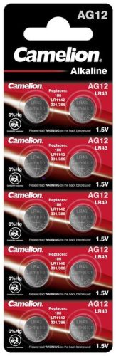 Camelion AG12 / LR43 Alkalický knoflíkový článok B10