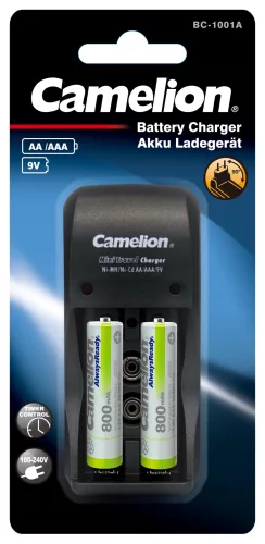 Travel Camelion Akkumulátortöltő (AA-AAA-9V) + 2x Always Ready AAA 800mAh