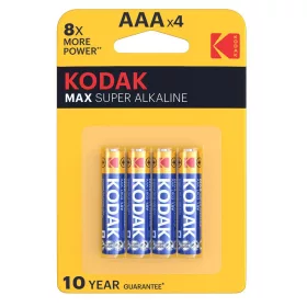   Alkalická mikrotužková batéria Kodak MAX s dlhou životnosťou AAA LR03 (1,5 V) B4