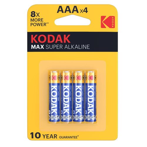 Alkalická mikrotužková batéria Kodak MAX s dlhou životnosťou AAA LR03 (1,5 V) B4