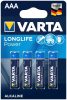 VARTA Longlife Power Alkalická mikro batéria AAA B4 s dlhou životnosťou