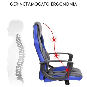 Herné kreslo ZELUX s podrúčkou v modrej farbe - čierne
