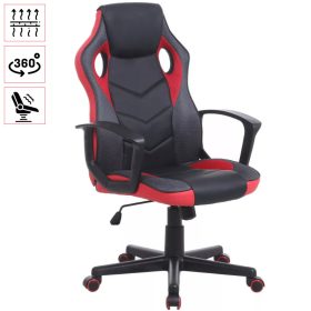   Herné kreslo ZELUX s podrúčkou v červenej farbe - čierne