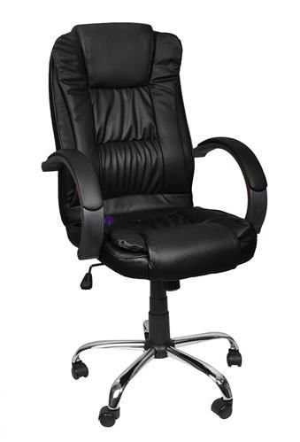 Kancelárske kreslo Premium relax s chrómovými nohami a podrúčkami - čierne