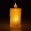 Átlátszó LED mécses, meleg fényű - 8 cm, elemes, dekoratív, biztonságos