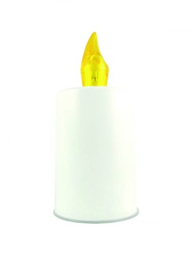 LED sviečka biela - žltý plameň - s batériou