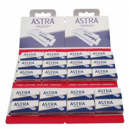 Žiletky Astra Stainless, nerezová oceľ, dvojité ostrie, balenie 20x5