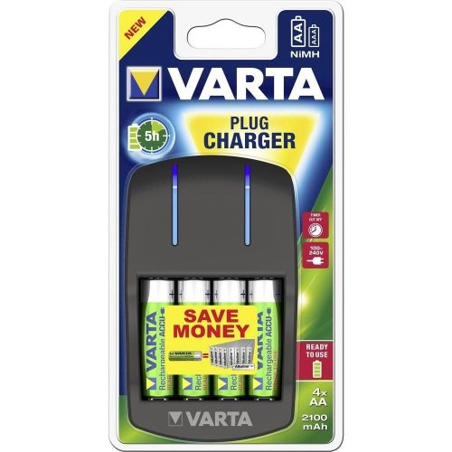 Zástrčka nabíjačky batérií Varta +4 X 2100mAh batérie AA