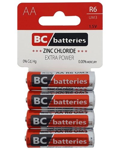 BC Extra zinková polorýchla tužková batéria AA R6 B4