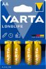 VARTA Longlife Alkalická tužková batéria s dlhou životnosťou AA LR6 B4