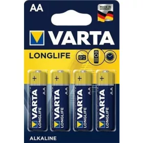   VARTA Longlife Alkalická tužková batéria s dlhou životnosťou AA LR6 B4