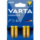 VARTA Longlife Alkalická mikro batéria s dlhou životnosťou AAA B4