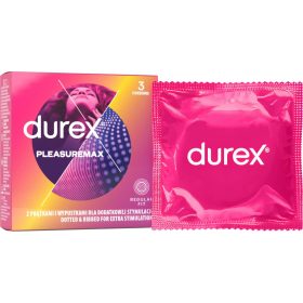   Kondómy Durex Pleasure Me, 3 kusy, rebrovaný a bodkovaný dizajn