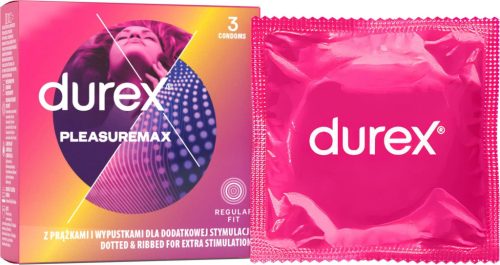 Kondómy Durex Pleasure Me, 3 kusy, rebrovaný a bodkovaný dizajn