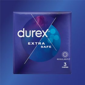   Kondómy Durex Extra Safe, 3 kondómy, extra ochrana, s extra lubrikáciou