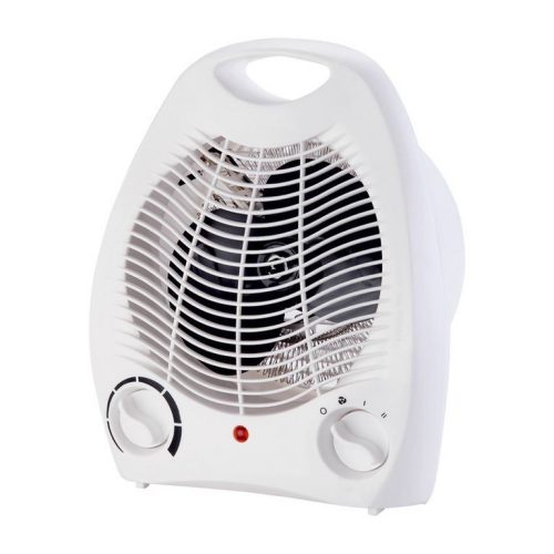 Elektrický biely ohrievač s ventilátorom a sálavým vykurovacím telesom