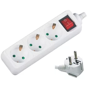   Predlžovací kábel 3 zásuvky 5 m s vypínačom 16 A, kábel 1,5 mm2