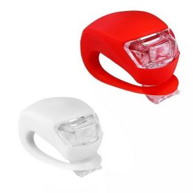  Sada LED svetiel na bicykel so silikónovým krytom 2032 batérií (červená biela)