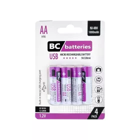   BC micro usb dobíjacia tužková batéria AA 1000 mAh RH6 1,2V B4