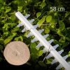 Akumulátorové nožnice na živý plot 20V Li-Ion 2Ah batéria, 580 mm čepeľ, brzda Quick Stop