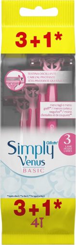 Gillette eldobható borotva női simply venus 3 basic (4 db / csomag)