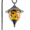 Tiffany LED solárna lampa so solárnym panelom, záhradné dekoratívne svetlo