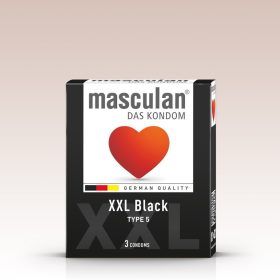 Maskulínny kondóm 3 kusy XXL Black