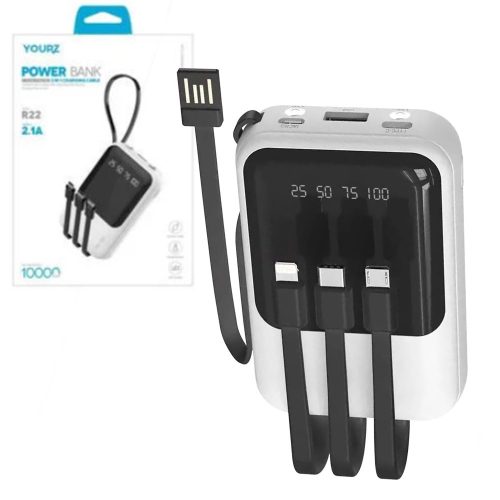 Power banka Digital Display 8000 mAh 3 v 1 Type-C, lightning, micro USB