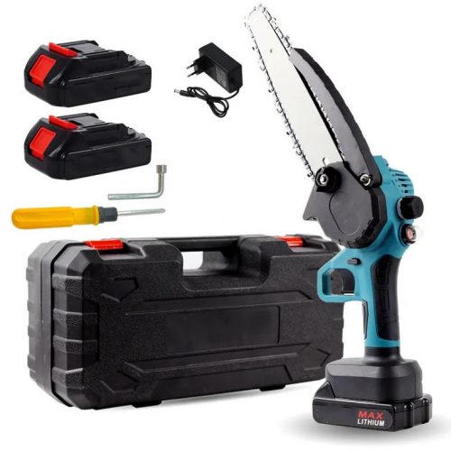 Akkumulátoros láncfűrész olajzásos, kofferbe + 2 db akkumulátor