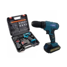   Súprava vŕtačky a skrutkovača Flinke s 28 kusmi príslušenstva + 2 48V Li-ion batérie modrá