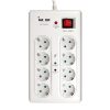 8-cestný rozvod s 2 x USB + prepäťová + nadprúdová ochrana 3 metre