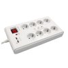 8-cestný rozvod s 2 x USB + prepäťová + nadprúdová ochrana 3 metre