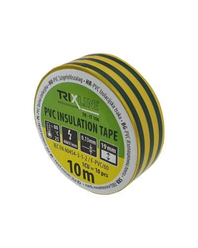 TR-IT 106 PVC izolačná páska 10 m - zeleno-žltá