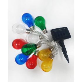 Solárne napájaná žiarovka farebný svetelný reťazec 2m