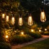 Retró Edison körte izzó forma LED Szolár Napelemes Dekor Lampion 10db 4,7m DS010
