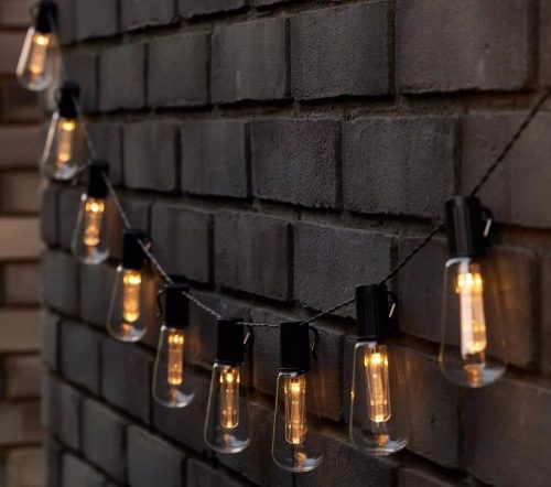 Retro Edisonova hruška v tvare žiarovky LED Solárna solárna záhradná dekoratívna lampa 10ks 4,7m DS010