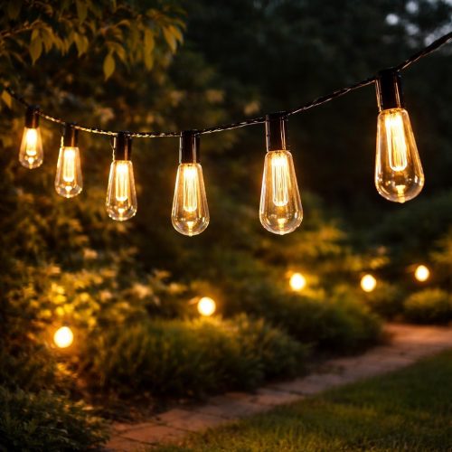 Retró Edison körte izzó forma LED Szolár Napelemes Dekor Lampion 10db 4,7m DS010