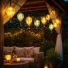 Napelemes kerti lampion szett 10 db, LED dekor lámpa, meleg fehér, IP44