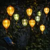 Napelemes kerti lampion szett 10 db, LED dekor lámpa, meleg fehér, IP44
