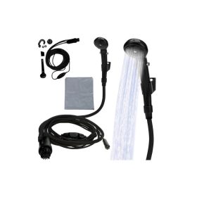   Prenosná kempingová sprcha s ponorným čerpadlom, pripojenie do cigaretového zapaľovača