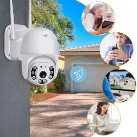   Vonkajšia WiFi kamera 1080P, vodotesná, otočná a s pohybovým senzorom