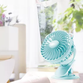  Prenosný ventilátor s klipom, USB, s dobíjacou batériou, 360 stupňov