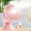 Prenosný ventilátor s klipom, USB, s dobíjacou batériou, 360 stupňov