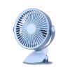 Prenosný ventilátor s klipom, USB, s dobíjacou batériou, 360 stupňov