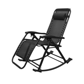   Skladacie hojdacie kreslo s nulovou gravitáciou a opierkou hlavy, čierne