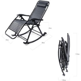   Skladacie hojdacie kreslo s nulovou gravitáciou a opierkou hlavy, čierne