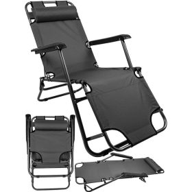   Skladacie lehátko a kreslo 2v1 na plážovú záhradu - nastaviteľné, polstrované, robustné