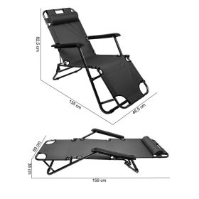   Skladacie lehátko a kreslo 2v1 na plážovú záhradu - nastaviteľné, polstrované, robustné