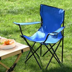   Skladacie kempingové rybárske kreslo s držiakmi na nápoje max. 100 kg - modré