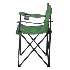   Skladacie kempingové rybárske kreslo s držiakom na nápoje max. 100 kg - zelené